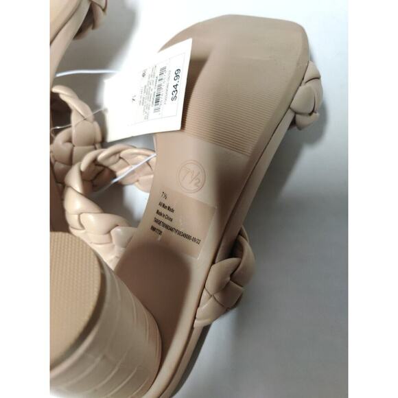 Braided Heels Sandals Women's brown A New Day Tiana Mule Color Beige - Size 7.5 - Picture 11 of 16